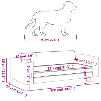 Hondenmand met verlengstuk 100x50x30 cm fluweel bruin 9