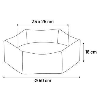 FLAMINGO Hondenmand met rits Ziva hexagonaal 50x18 cm terracottakleur 5