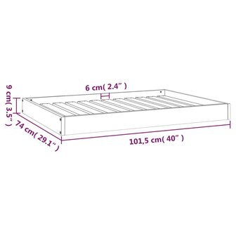 Hondenmand 101,5x74x9 cm massief grenenhout honingbruin 8