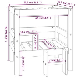 Hondenmand 55,5x53,5x60 cm massief grenenhout wit 8