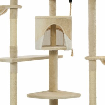 Kattenkrabpaal met sisal krabpalen 203 cm beige en wit 5