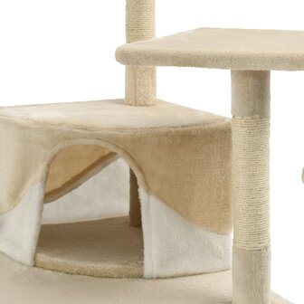 Kattenkrabpaal met sisal krabpalen 203 cm beige en wit 6