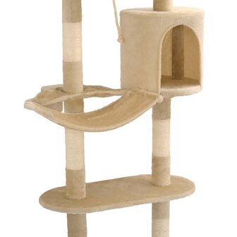 Kattenkrabpaal met sisal krabpalen wandmontage 194 cm beige 7