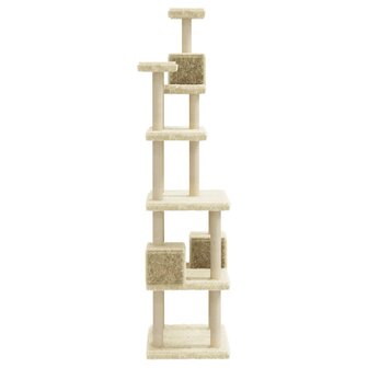 Kattenmeubel met sisal krabpalen 188 cm cr&egrave;mekleurig 5