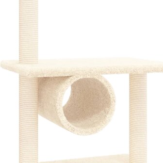 Kattenmeubel met sisal krabpalen 279 cm cr&egrave;mekleurig 6