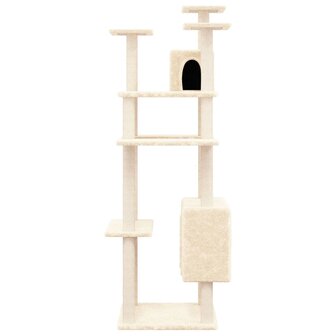 Kattenmeubel met sisal krabpalen 162 cm cr&egrave;mekleurig 3