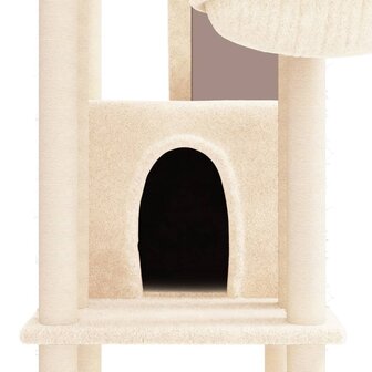 Kattenmeubel met sisal krabpalen 201 cm cr&egrave;mekleurig 6