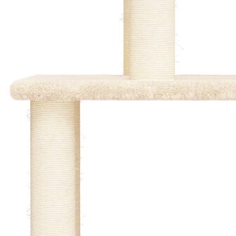 Kattenmeubel met sisal krabpalen 183 cm cr&egrave;mekleurig 5