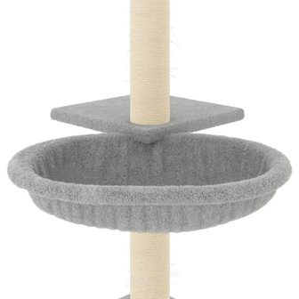 Kattenmeubel met sisal krabpalen 72 cm lichtgrijs 6