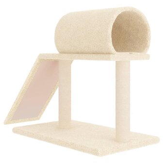 Kattenmeubel met tunnel en ladder 55,5 cm cr&egrave;mekleurig 5