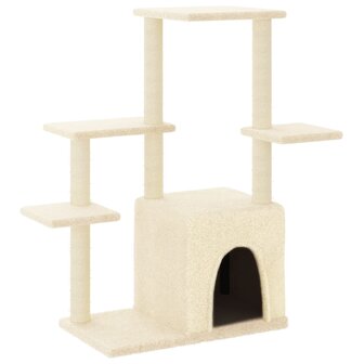 Kattenmeubel met sisal krabpalen 97,5 cm cr&egrave;mekleurig 2