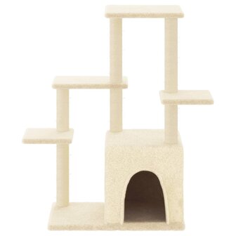 Kattenmeubel met sisal krabpalen 97,5 cm cr&egrave;mekleurig 3