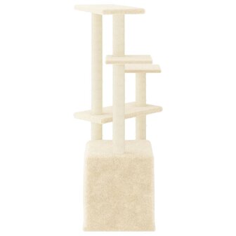 Kattenmeubel met sisal krabpalen 107,5 cm cr&egrave;mekleurig 4