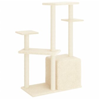 Kattenmeubel met sisal krabpalen 107,5 cm cr&egrave;mekleurig 5