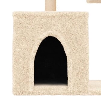 Kattenmeubel met sisal krabpalen 86 cm cr&egrave;mekleurig 7