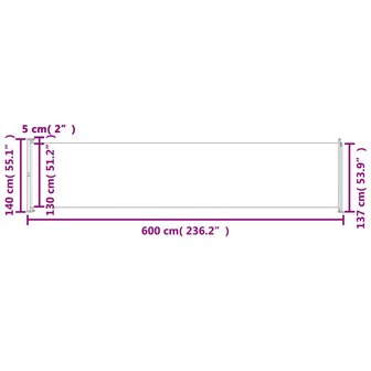 Tuinscherm uittrekbaar 140x600 cm zwart 8