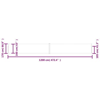 Tuinscherm uittrekbaar 170x1200 cm bruin 10