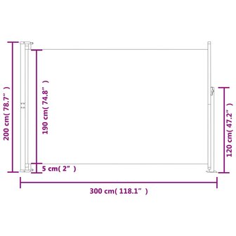 Tuinscherm uittrekbaar 200x300 cm cr&egrave;me 7