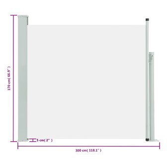 Tuinscherm uittrekbaar 170x300 cm cr&egrave;me 8