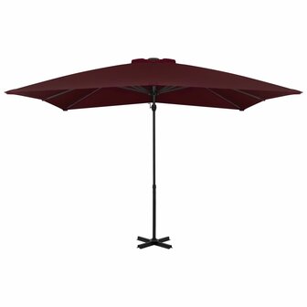 Zweefparasol met aluminium paal 250x250 cm bordeauxrood 2