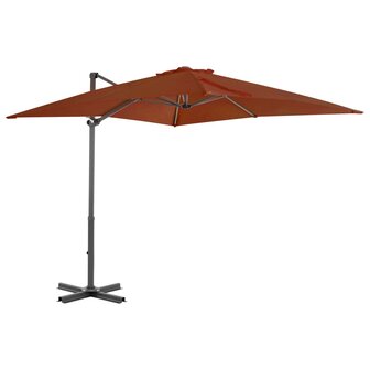 Zweefparasol met aluminium paal 250x250 cm terracottakleurig 1