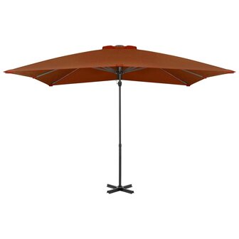 Zweefparasol met aluminium paal 250x250 cm terracottakleurig 2