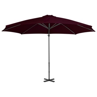 Zweefparasol met aluminium paal 300 cm rood 2