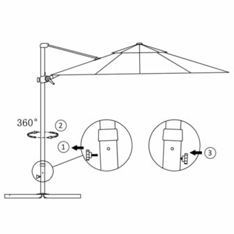 Zweefparasol met aluminium paal 300 cm terracottakleurig 7