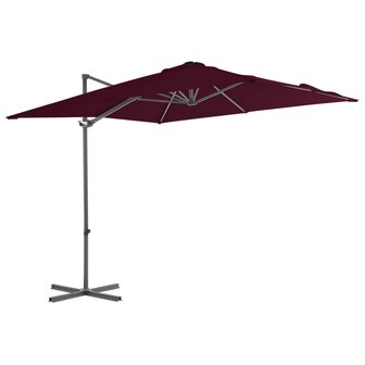 Zweefparasol met stalen paal 250x250 cm bordeauxrood 1