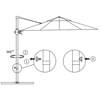 Zweefparasol met stalen paal 250x250 cm bordeauxrood 8