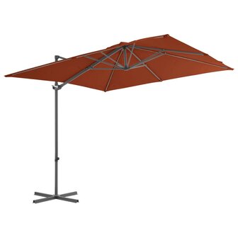 Zweefparasol met stalen paal 250x250 cm terracottakleurig 2