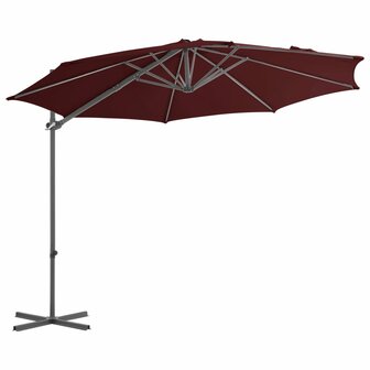 Zweefparasol met stalen paal 300 cm bordeauxrood 2