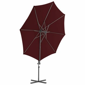 Zweefparasol met stalen paal 300 cm bordeauxrood 3