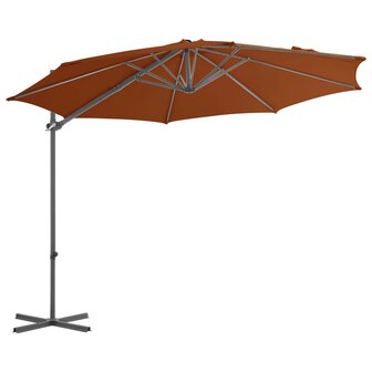 Zweefparasol met stalen paal 300 cm terracottakleurig 2