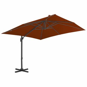 Zweefparasol met aluminium paal 300x300 cm terracottakleurig 2