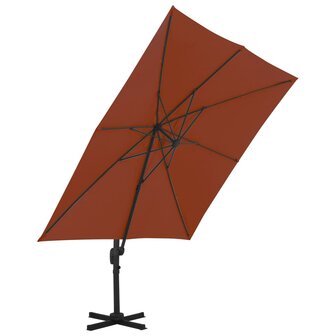 Zweefparasol met aluminium paal 300x300 cm terracottakleurig 3