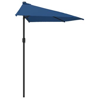 Balkonparasol half met aluminium paal 270x144x222 cm blauw 4