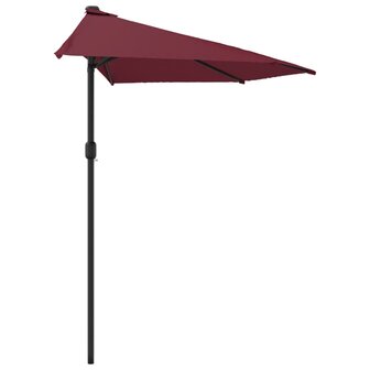 Balkonparasol half aluminium paal 300x155x223 cm bordeauxrood 4