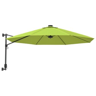 Wandparasol met LEDs 290 cm appelgroen 2