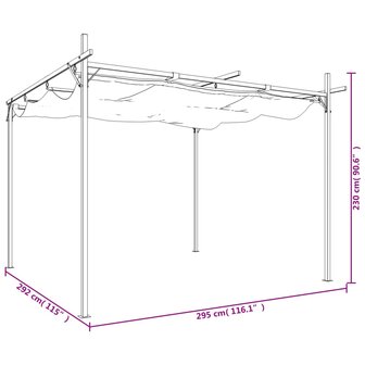 Pergola met uitschuifbaar dak 295x292x230 antracietkleurig 8