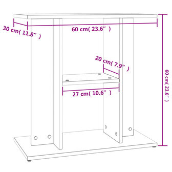 Aquariumstandaard 60x30x60 cm bewerkt hout grijs sonoma 8