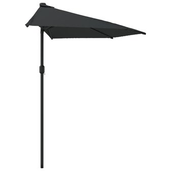 Balkonparasol half met aluminium paal 300x155x223 cm zwart 4