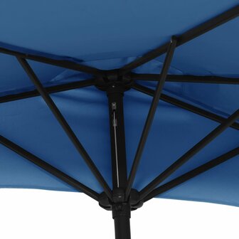 Balkonparasol half met aluminium paal 300x155x223 cm blauw 6