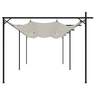 Pergola met uitschuifbaar dak 589x292x230 cr&egrave;mekleurig 4