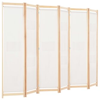 Kamerscherm met 6 panelen 240x170x4 cm stof cr&egrave;me 3