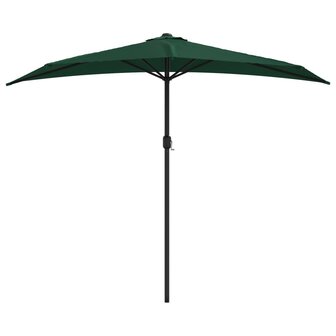 Balkonparasol half met aluminium paal 270x144 cm groen 3