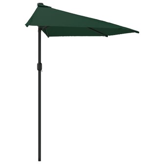 Balkonparasol half met aluminium paal 270x144 cm groen 4