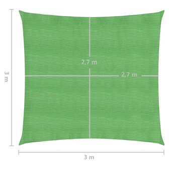 Zonnezeil 160 g/m&sup2; 3x3 m HDPE lichtgroen 6