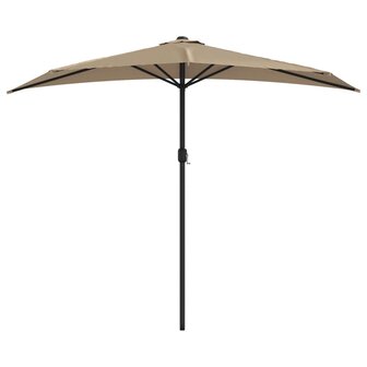 Balkonparasol half met aluminium paal 270x144 cm taupe 3