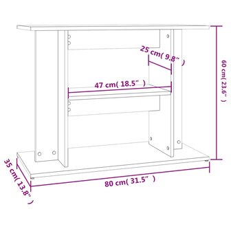 Aquariumstandaard 80x35x60 cm bewerkt hout gerookt eikenkleurig 8